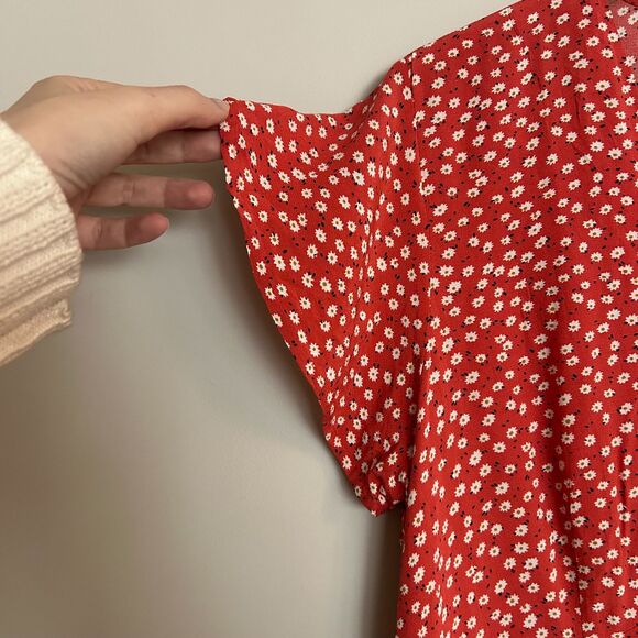 Rails Red Floral Daisies Dress Size Large - Picture 9 of 11